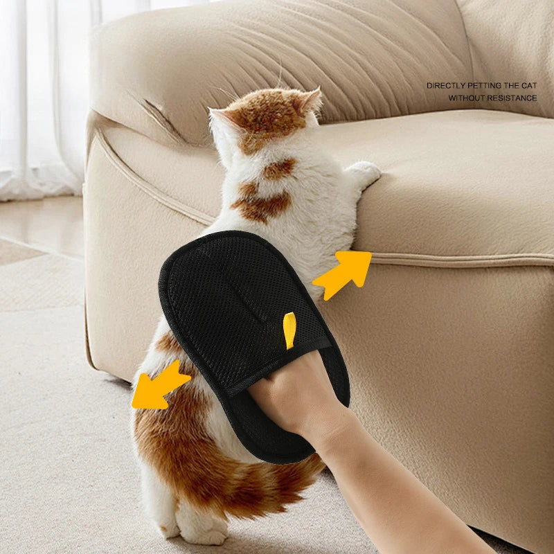 Pet Hair Removal Gloves Double Sided Reusable Grooming Tool for Dogs Cats Fur Static Cleaning Gloves for Carpets Furniture